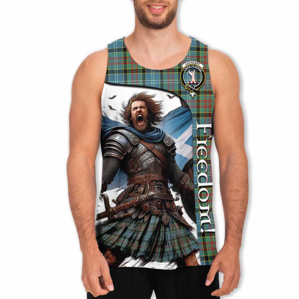 Tartan Vibes Clothing Cathcart Crest Tartan Men's Tank Top Inspired by the Freedom of Scottish Warrior