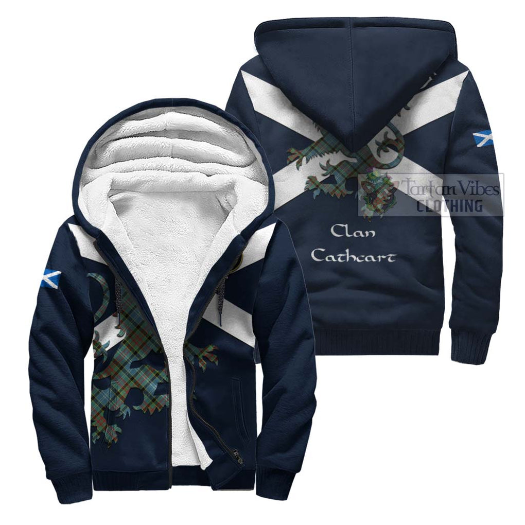 Tartan Vibes Clothing Cathcart Tartan Lion Rampant Sherpa Hoodie – Proudly Display Your Heritage with Alba Gu Brath and Clan Name