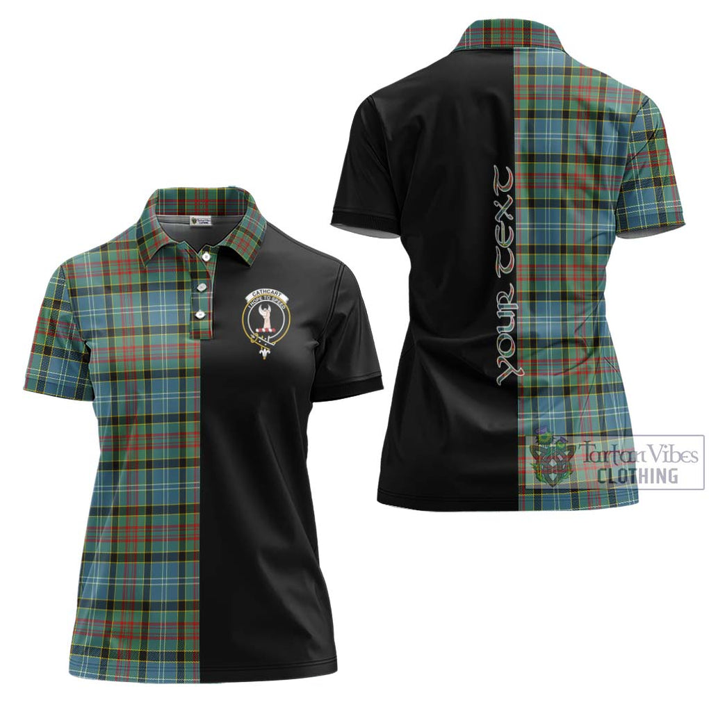 Cathcart Tartan Women's Polo Shirt with Family Crest and Half Of Me Style Women - Tartanvibesclothing Shop