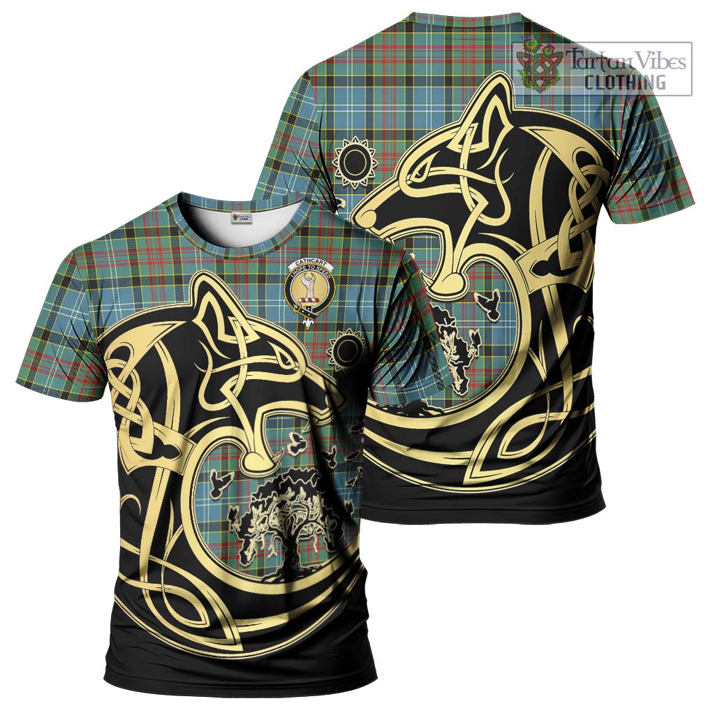 Cathcart Tartan T-Shirt with Family Crest Celtic Wolf Style Kid's Shirt - Tartan Vibes Clothing