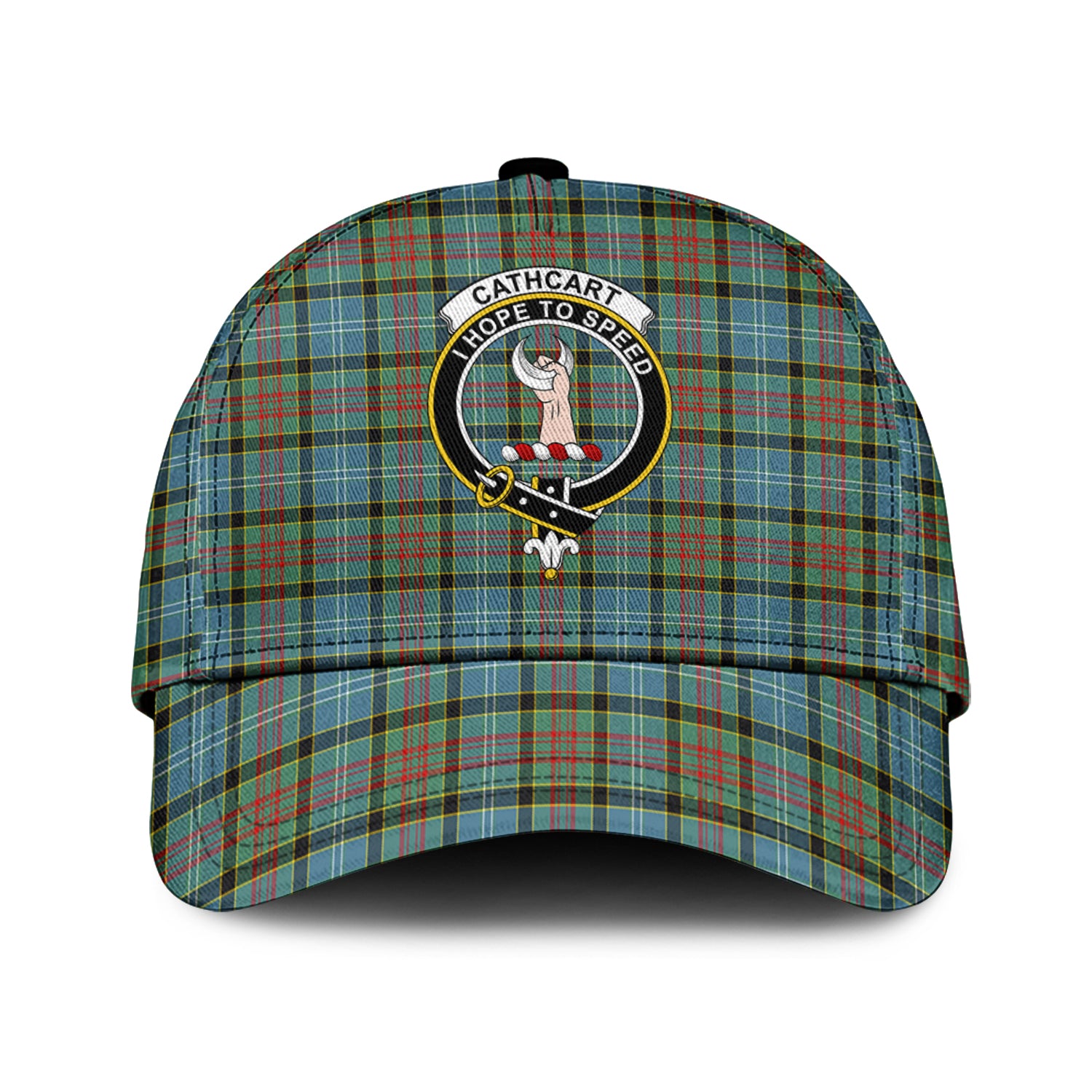 Cathcart Tartan Classic Cap with Family Crest Classic Cap Universal Fit - Tartan Vibes Clothing