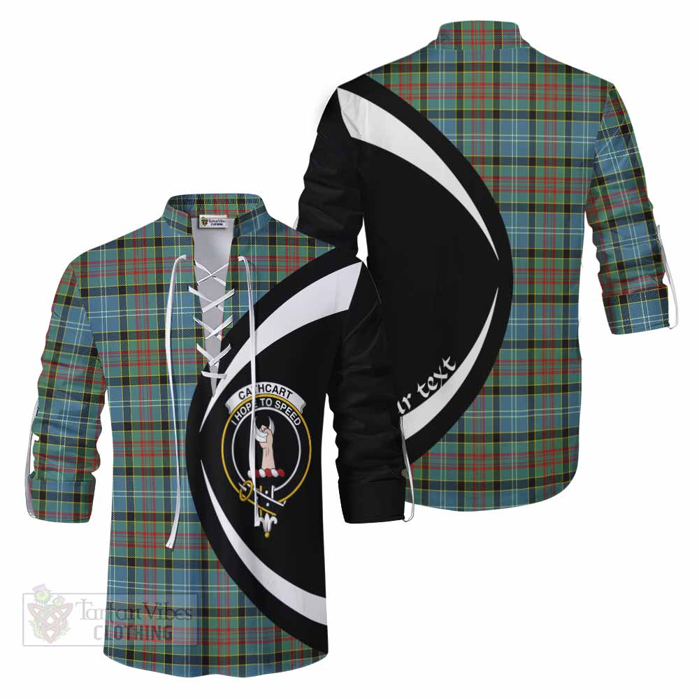 Tartan Vibes Clothing Cathcart Tartan Ghillie Kilt Shirt with Family Crest Circle Style