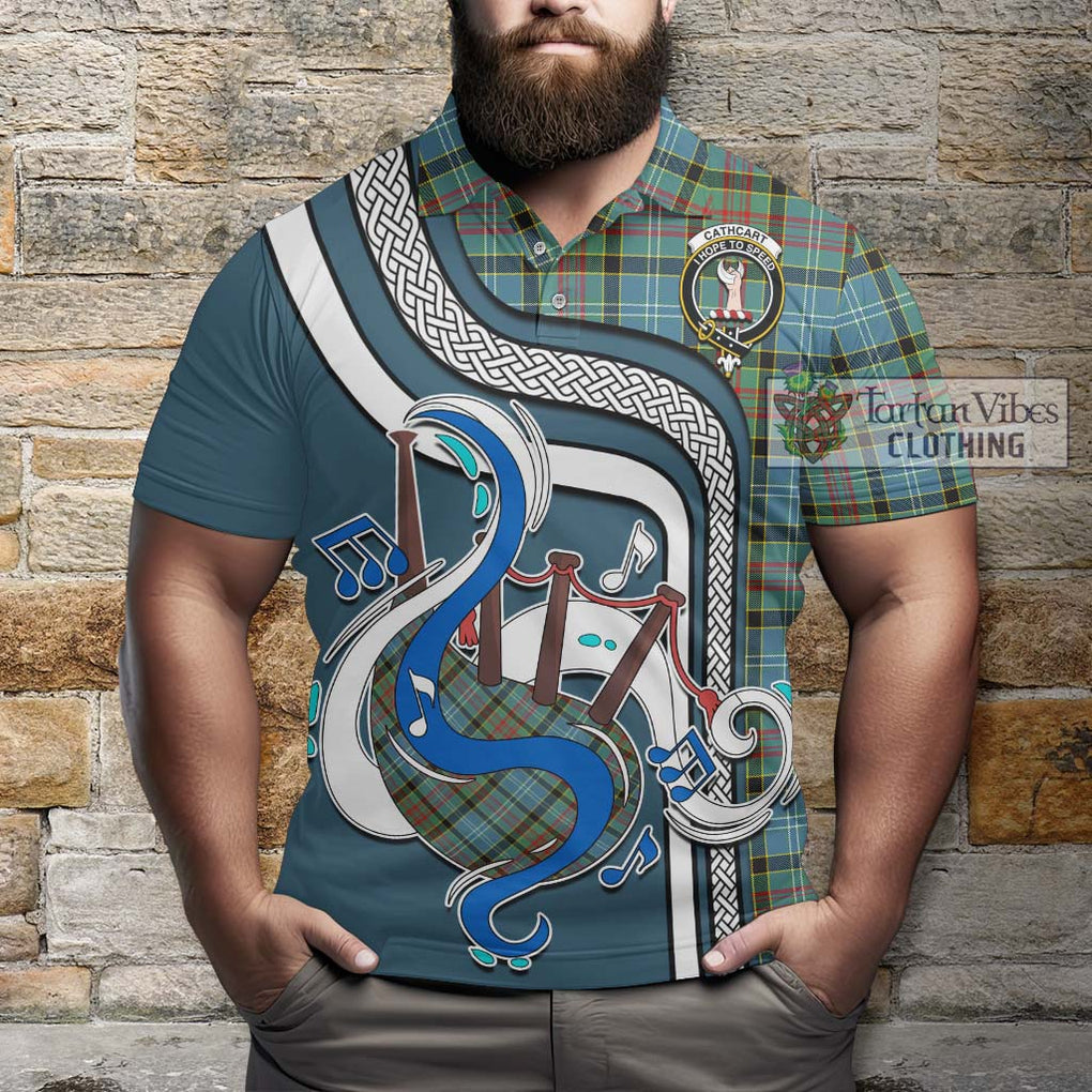 Tartan Vibes Clothing Cathcart Tartan Polo Shirt with Epic Bagpipe Style