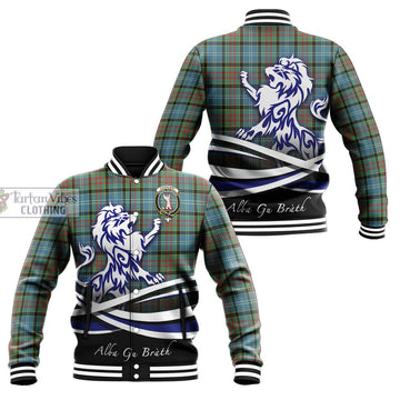 Cathcart Tartan Baseball Jacket with Alba Gu Brath Regal Lion Emblem