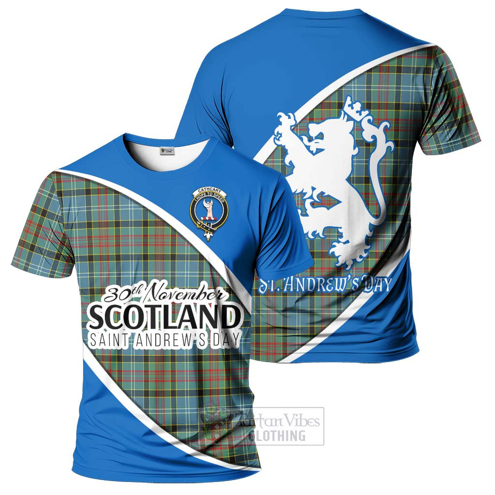 Tartan Vibes Clothing Cathcart Family Crest Tartan T-Shirt Celebrate Saint Andrew's Day in Style