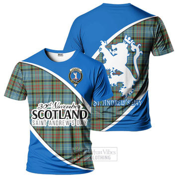 Cathcart Family Crest Tartan T-Shirt Celebrate Saint Andrew's Day in Style