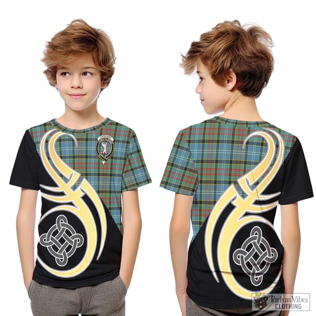 Cathcart Tartan Kid T-Shirt with Family Crest and Celtic Symbol Style Youth XL Size14 - Tartan Vibes Clothing