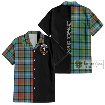 Cathcart Tartan Short Sleeve Button Shirt with Family Crest and Half Of Me Style