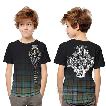 Cathcart Tartan Kid T-Shirt Featuring Alba Gu Brath Family Crest Celtic Inspired