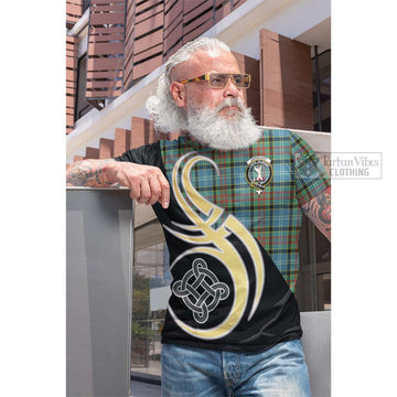 Cathcart Tartan Cotton T-shirt with Family Crest and Celtic Symbol Style