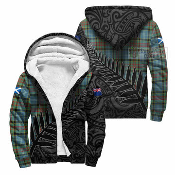 Cathcart Crest Tartan Sherpa Hoodie with New Zealand Silver Fern Half Style