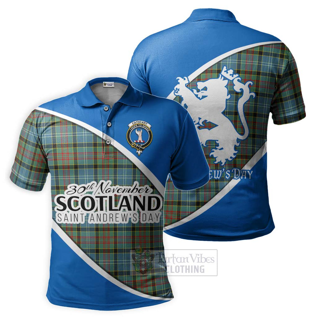 Tartan Vibes Clothing Cathcart Family Crest Tartan Polo Shirt Celebrate Saint Andrew's Day in Style