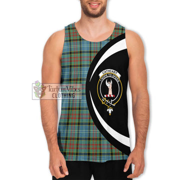 Cathcart Tartan Men's Tank Top with Family Crest Circle Style