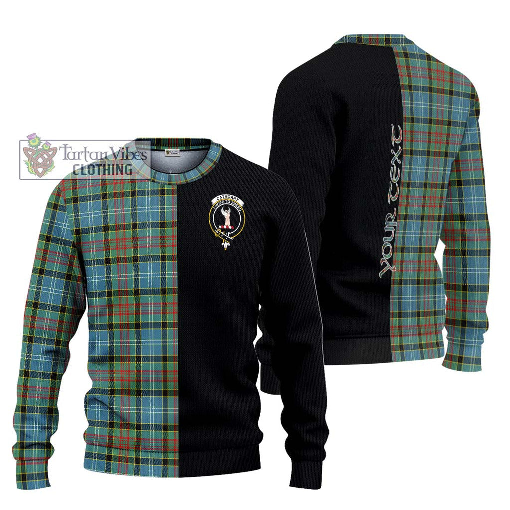 Cathcart Tartan Knitted Sweater with Family Crest and Half Of Me Style Unisex - Tartanvibesclothing Shop