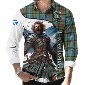 Cathcart Crest Tartan Long Sleeve Button Shirt Inspired by the Freedom of Scottish Warrior