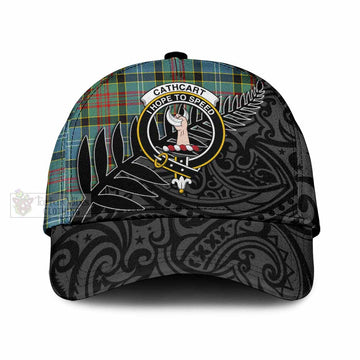 Cathcart Crest Tartan Classic Cap with New Zealand Silver Fern Half Style