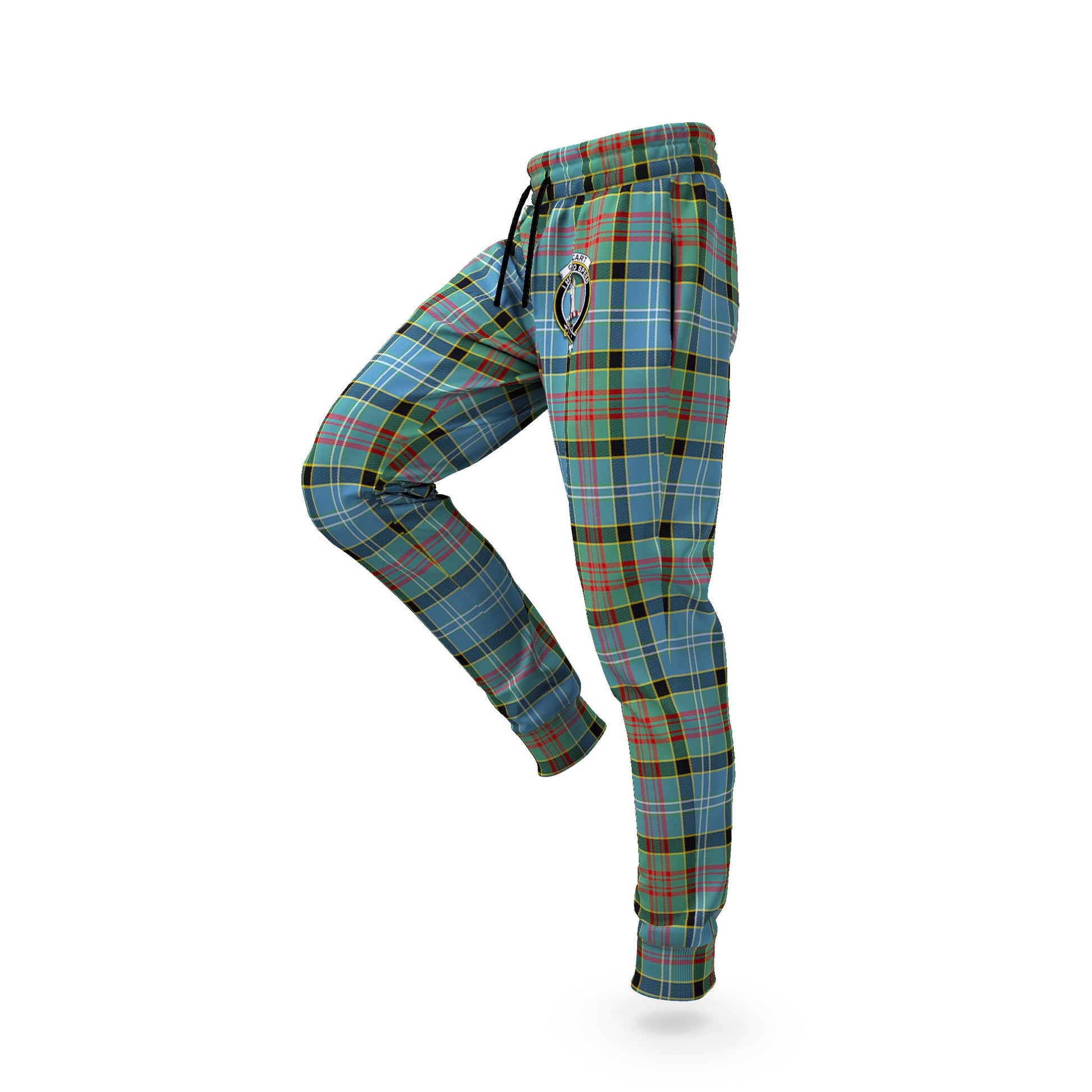 Cathcart Tartan Joggers Pants with Family Crest S - Tartanvibesclothing