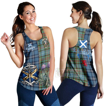 Cathcart Tartan Women's Racerback Tanks Happy St. Andrew's Day Half Tartan Style