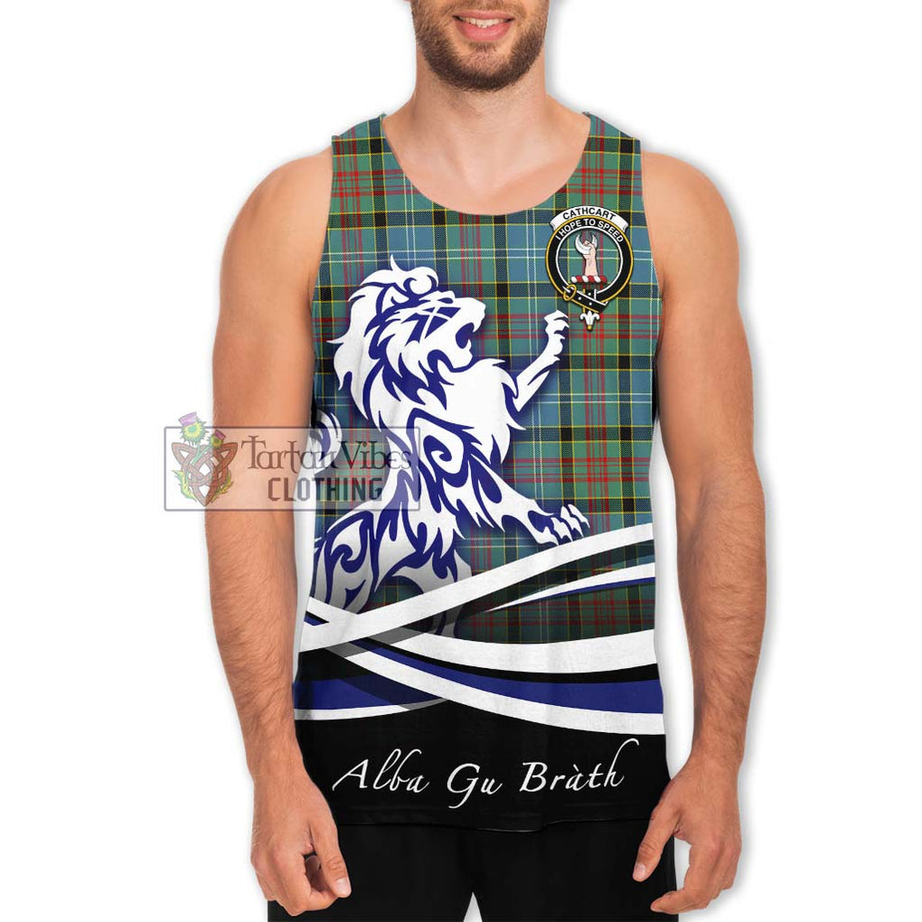 Cathcart Tartan Men's Tank Top with Alba Gu Brath Regal Lion Emblem Men - Tartanvibesclothing Shop