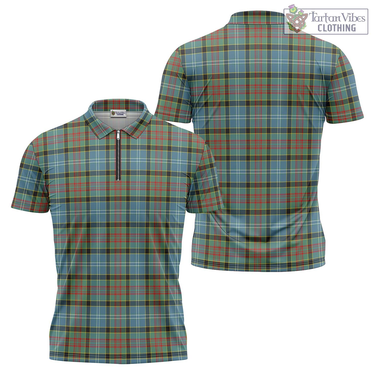 Tartan Vibes Clothing Cathcart Tartan Zipper Polo Shirt