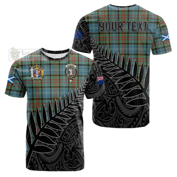 Cathcart Crest Tartan Cotton T-shirt with New Zealand Silver Fern Half Style