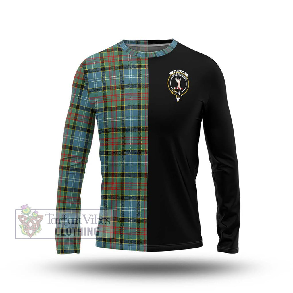 Cathcart Tartan Long Sleeve T-Shirt with Family Crest and Half Of Me Style Unisex - Tartanvibesclothing Shop