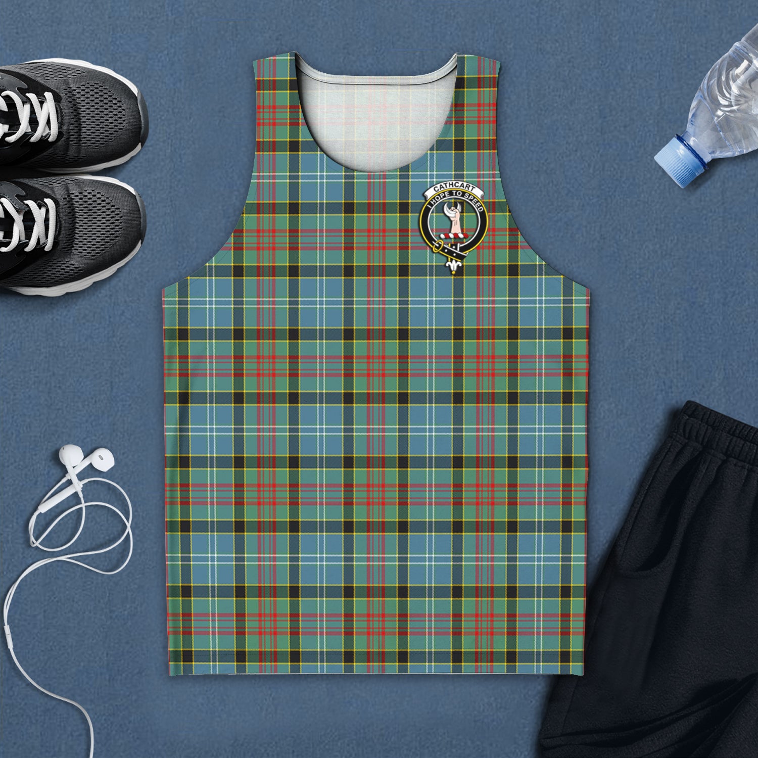 cathcart-tartan-mens-tank-top-with-family-crest