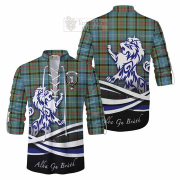 Cathcart Tartan Ghillie Kilt Shirt with Alba Gu Brath Regal Lion Emblem