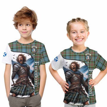 Cathcart Crest Tartan Kid T-Shirt Inspired by the Freedom of Scottish Warrior