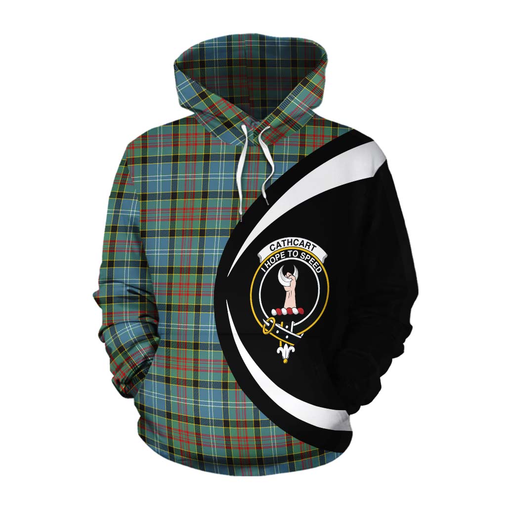 Tartan Vibes Clothing Cathcart Tartan Cotton Hoodie with Family Crest Circle Style