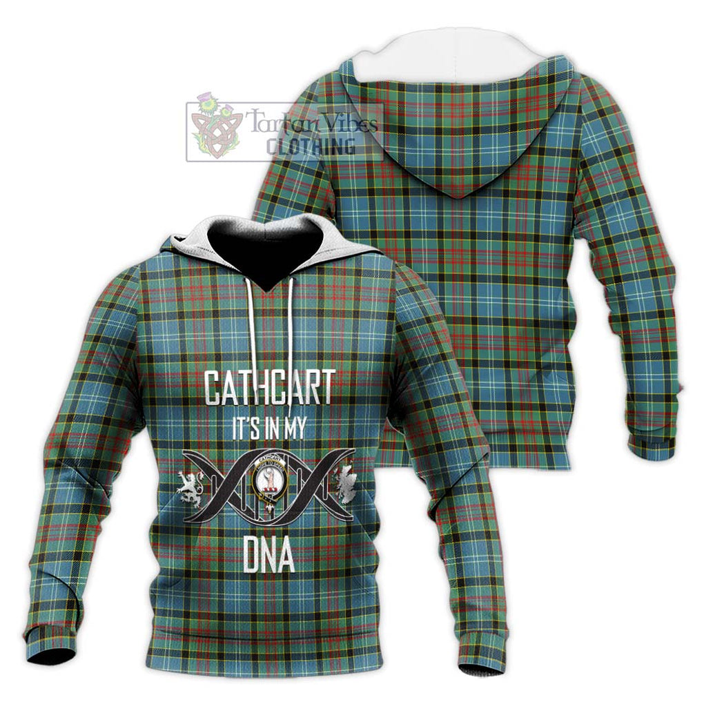 Cathcart Tartan Knitted Hoodie with Family Crest DNA In Me Style Unisex Knitted Pullover Hoodie - Tartanvibesclothing Shop