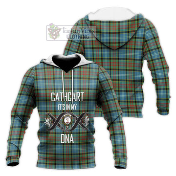 Cathcart Tartan Knitted Hoodie with Family Crest DNA In Me Style