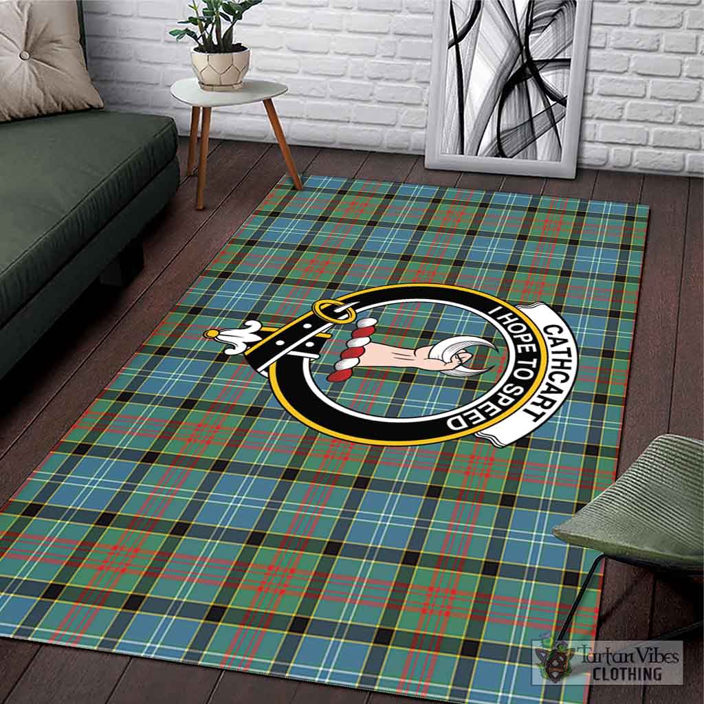 Tartan Vibes Clothing Cathcart Tartan Area Rug with Family Crest