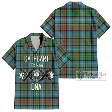 Cathcart Tartan Short Sleeve Button Shirt with Family Crest DNA In Me Style