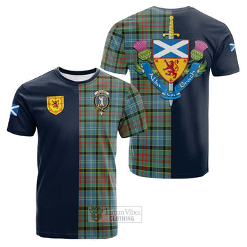 Cathcart Tartan Cotton T-shirt Alba with Scottish Lion Royal Arm Half Style