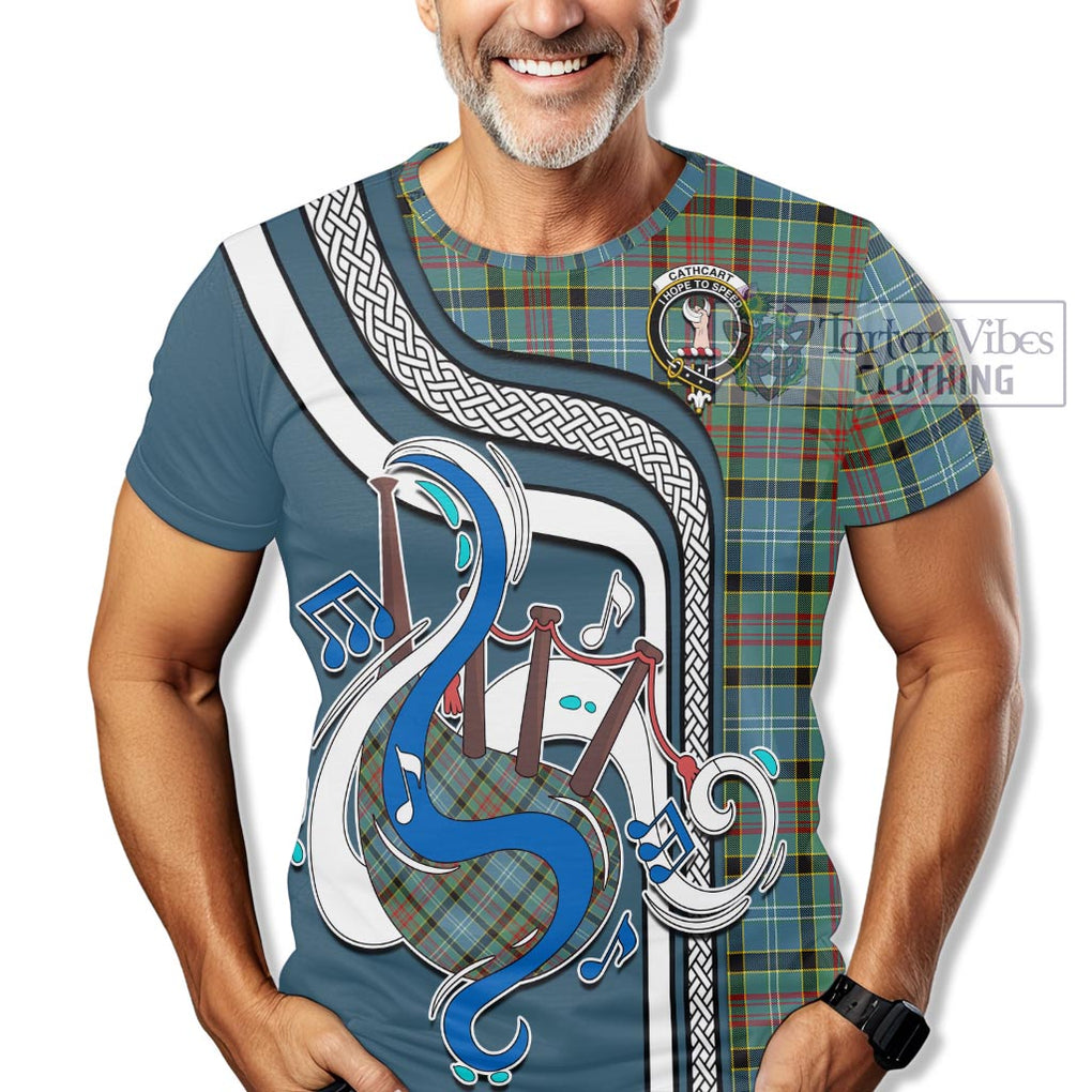 Cathcart Tartan T-Shirt with Epic Bagpipe Style Kid's Shirt - Tartanvibesclothing Shop