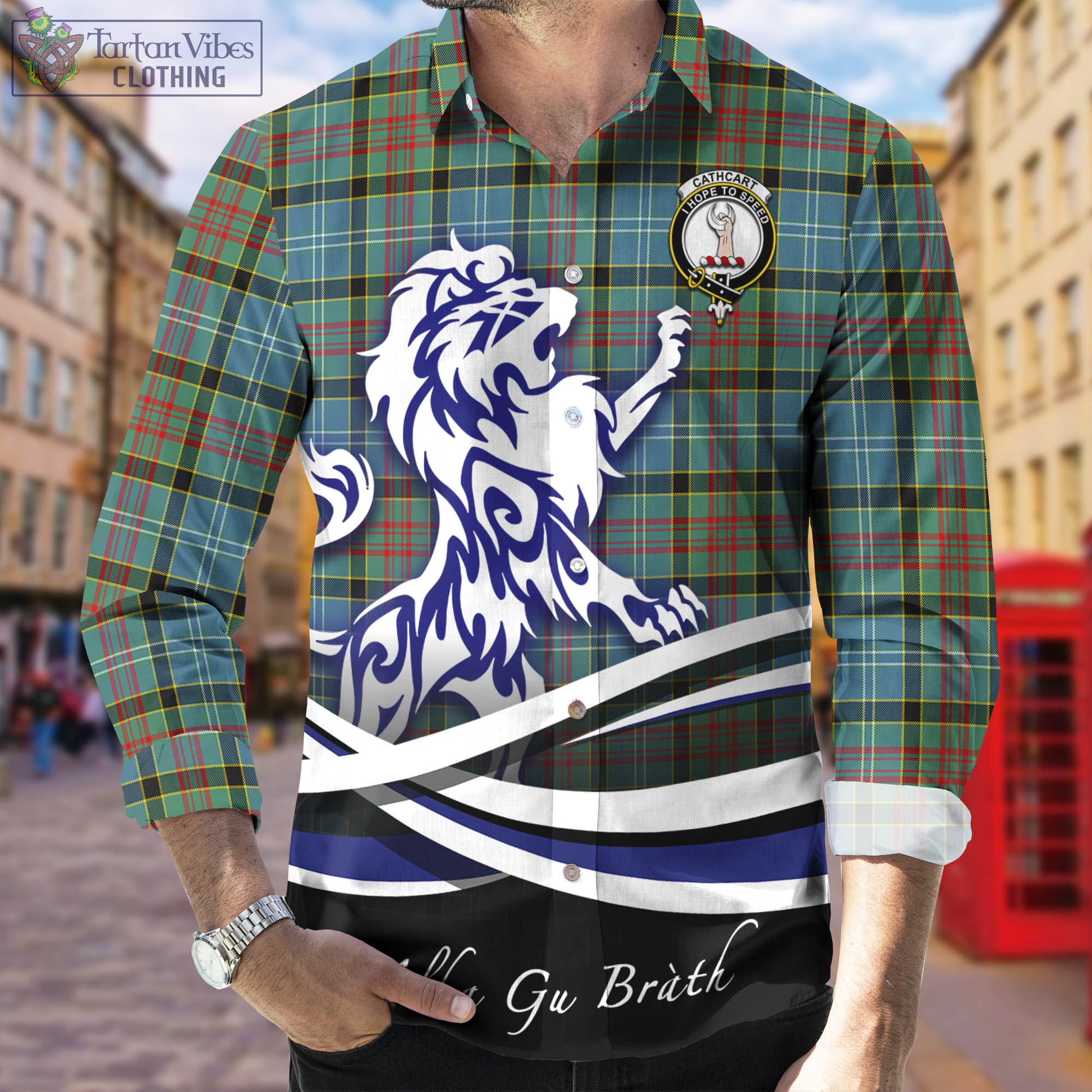 cathcart-tartan-long-sleeve-button-up-shirt-with-alba-gu-brath-regal-lion-emblem