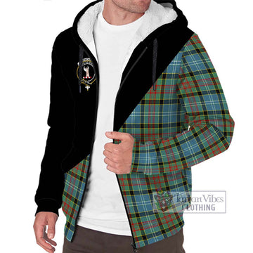 Cathcart Tartan Sherpa Hoodie with Family Crest and Military Logo Style