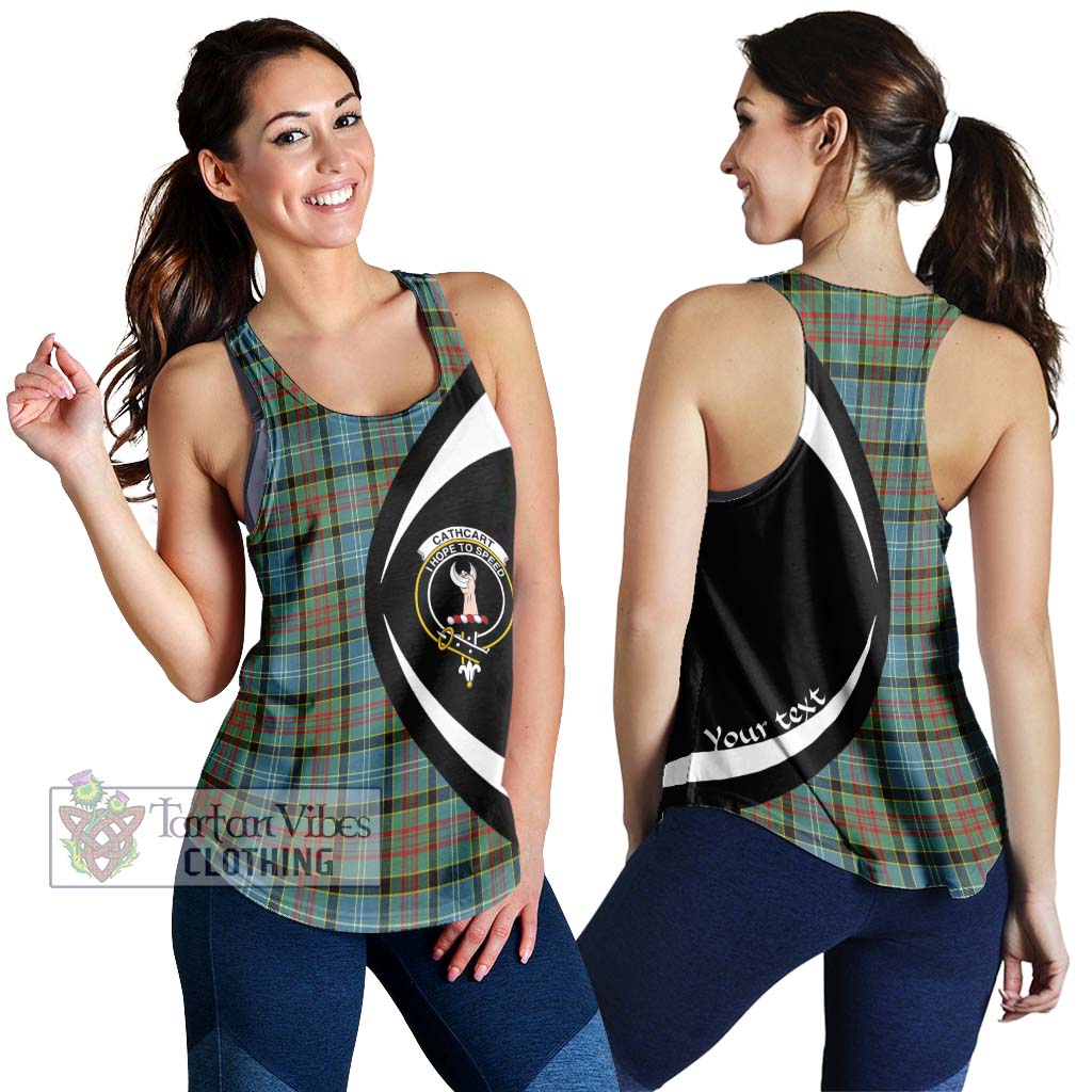 Cathcart Tartan Women's Racerback Tanks with Family Crest Circle Style 4XL - Tartan Vibes Clothing