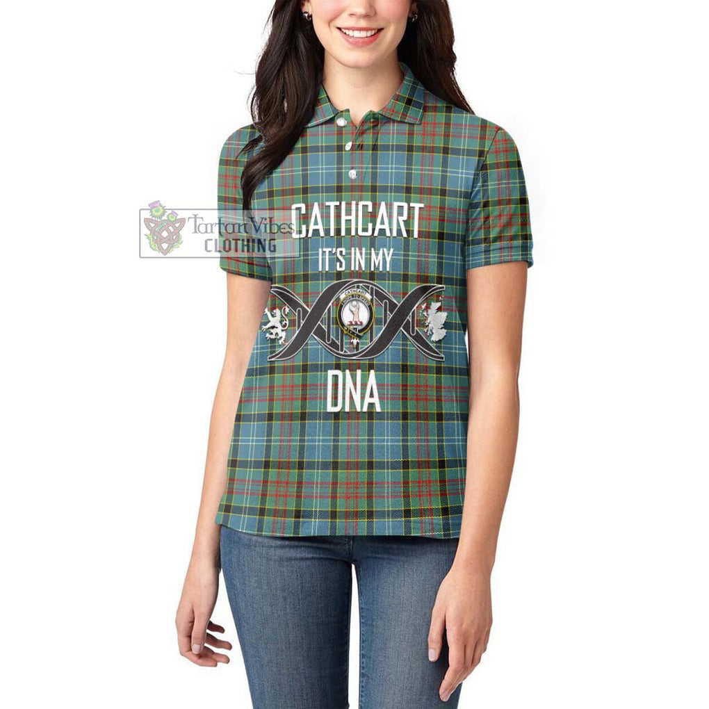 Cathcart Tartan Women's Polo Shirt with Family Crest DNA In Me Style Women - Tartanvibesclothing Shop