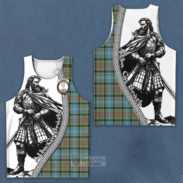 Cathcart Tartan Clan Crest Men's Tank Top with Highlander Warrior Celtic Style