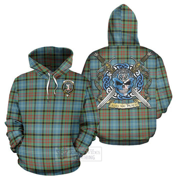 Cathcart Tartan Hoodie with Family Crest Celtic Skull Style