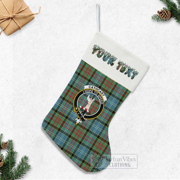 Cathcart Tartan Family Crest Christmas Stocking with Personalized Text