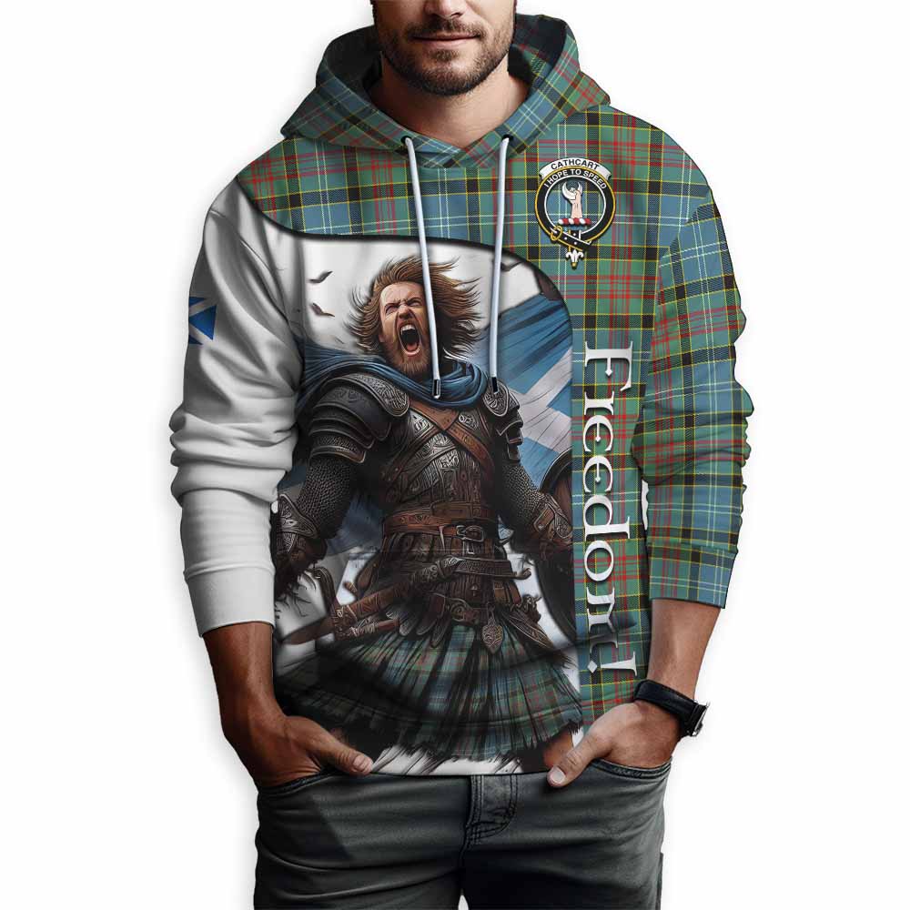 Tartan Vibes Clothing Cathcart Crest Tartan Hoodie Inspired by the Freedom of Scottish Warrior