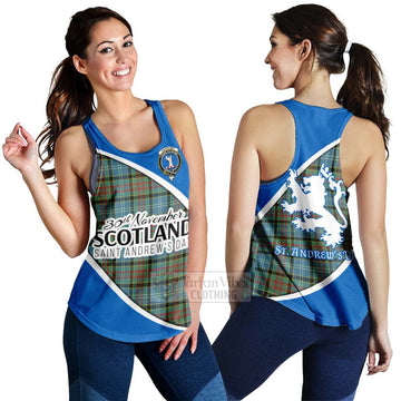 Cathcart Family Crest Tartan Women's Racerback Tanks Celebrate Saint Andrew's Day in Style