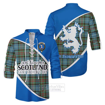 Cathcart Family Crest Tartan Ghillie Kilt Shirt Celebrate Saint Andrew's Day in Style