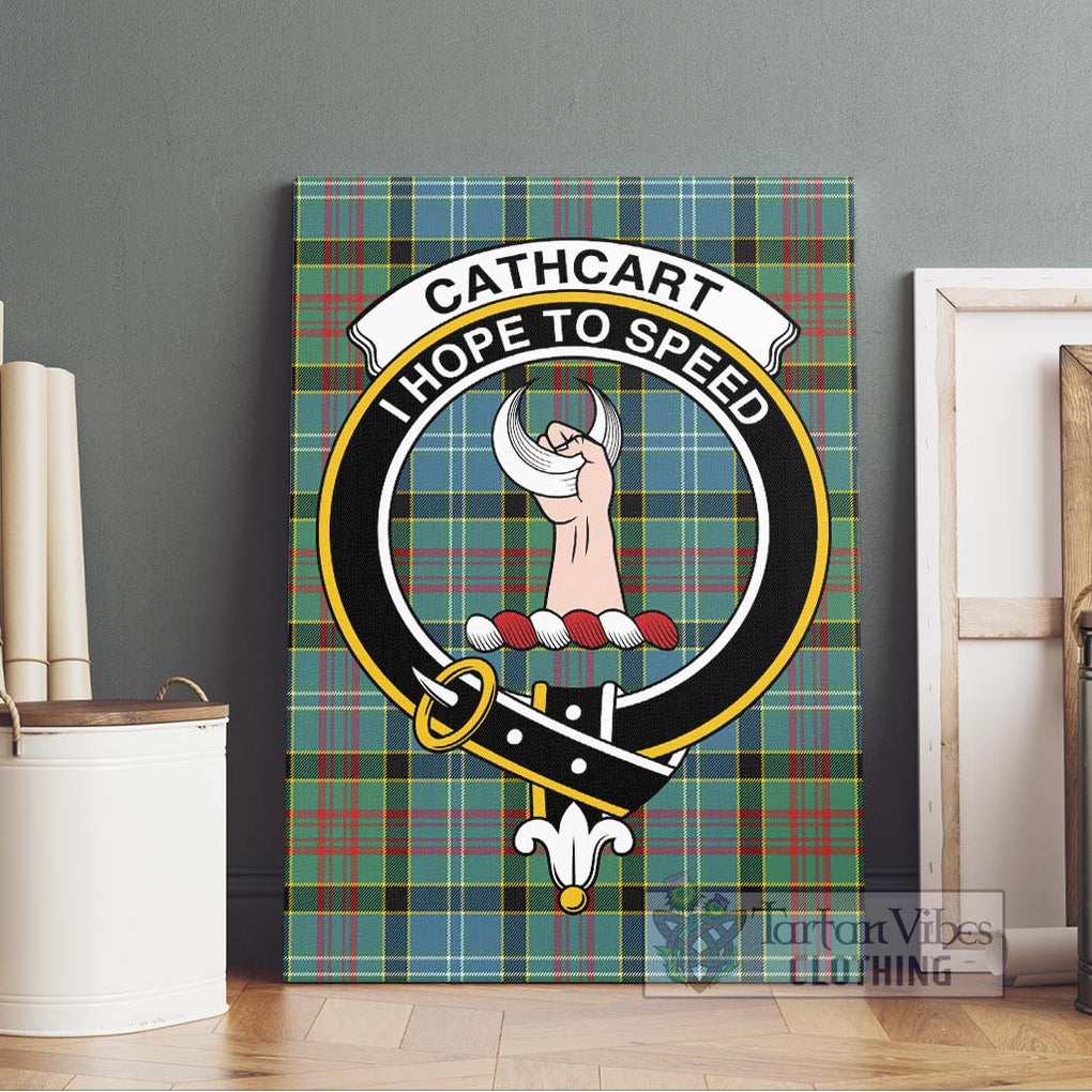 Cathcart Tartan Canvas Print Wall Art with Family Crest Without Frame - Tartan Vibes Clothing