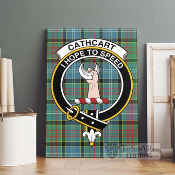 Cathcart Tartan Canvas Print Wall Art with Family Crest