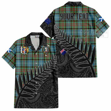 Cathcart Crest Tartan Short Sleeve Button Shirt with New Zealand Silver Fern Half Style