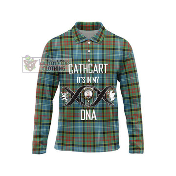 Cathcart Tartan Long Sleeve Polo Shirt with Family Crest DNA In Me Style